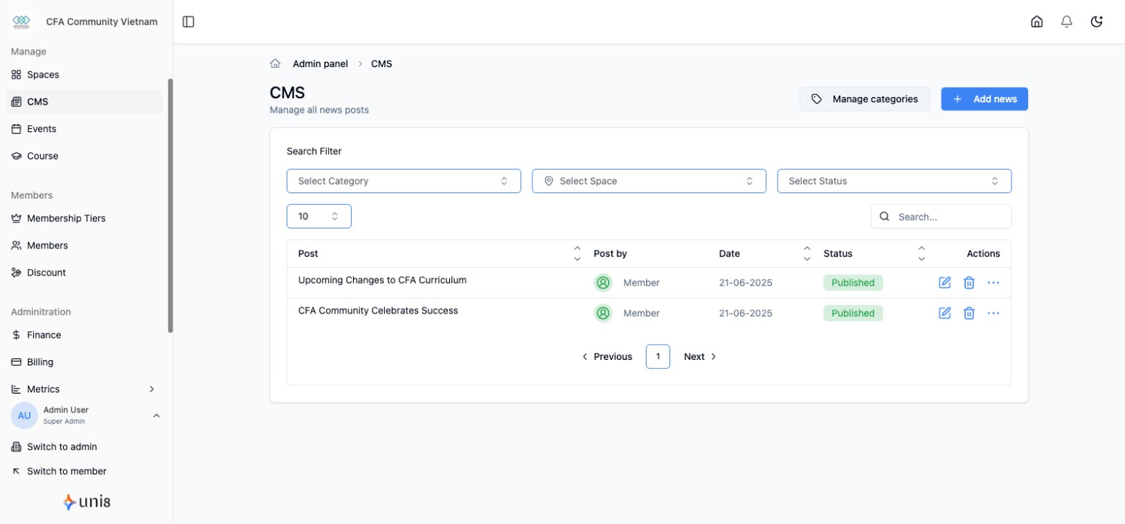 CMS - Quản lý tin tức