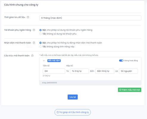 Company Configuration